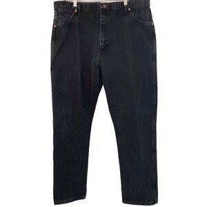 Retro Wrangler Mens Thick Black Denim Jeans 40X32 100% Cotton Classic Fit 7834